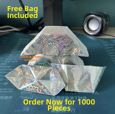 Laser Shiny Patterned Corner Gold Silver Yuanbao Semi-Finished Products 1000 Pieces