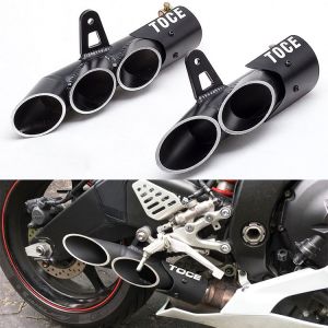Universal Modified Motorcycle Exhaust Muffler Pipe Dual-outlet Exhaust Tail Pipe Muffler Tailpipe End pipe For YAMAHA YZF-R6 R1 R6 R15 FZ1 MT09 Suzuki GSX-R BMW S1000RR S1000 Honda CBR250RR Racing Escape Moto Silencer ATV etc
