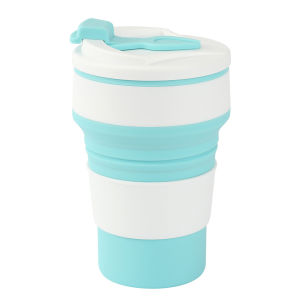 Cốc Gấp Gọn Bằng Silicon Cấp Thực Phẩm 350ML Có Nắp Tái Sử Dụng Di Động Thân Thiện Với Môi Trường Dùng Cho Du Lịch Và Cắm Trại Đựng Đồ Uống Nóng