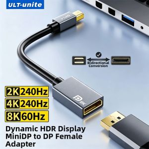 Ult-Unite MiniDP to DP1.4 Mini DisplayPort Thunderbolt 2 Adapter Converter for Laptop Graphics Card Projector Monitor