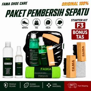 FAMA-STARTER KIT F3-BONUS TAS-PAKET PEMBERSIH SEPATU-SABUN SEPATU-SHOES CLEANER-SHOE CLEANER-FAMASHOECARE