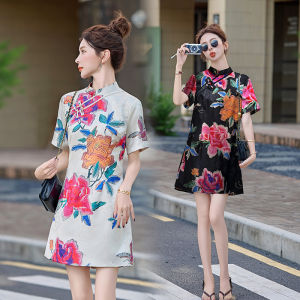 Fashionable Embroidered Button-Up Cheongsam Top Shorts Two-Piece Set New Chinese National Style Retro Outfit Summer 2025