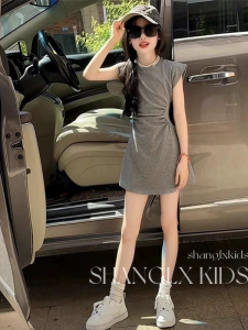 Elegant Korean Style Girls Dress Childrens Unique Beautiful Summer Skirt Sweet Spicy Korean Summer Outfit Soft Material