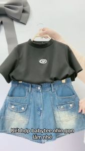 Chân váy jean nữ bigsize dáng ngắn phong cách cá tính hai túi trước thời thượng chất demi không co giãn CV406