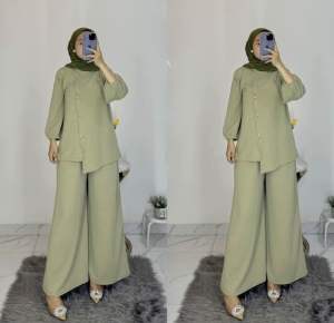 Setelan Wanita Lapina Set Celana Cutbray Cringkel Air Flow Jumbo Set | Setelan Wanita Celana Cutbray Cringkel Air Flow | Cringkle Air Flow Premium | JUMBO | SETELAN PIYAMA | PREMIUM QUALITY | COD