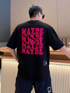 New 2024 Mens Cotton T-Shirt Loose Fit round Neck Short Sleeve Fashionable Breathable Summer Top Quality Pure Cotton Heavyweight