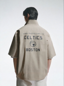 Jack Jones | Celtics Collaboration Men Shirt Point Collar Short Sleeve