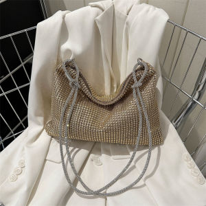 Fashionable Diamond Encrusted Womens Crossbody Bag Underarm Single Shoulder Bag Versatile High End Feel Trendy Handbag