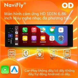 Đầu Phát MP5 NaviFly 1 DIN 6.86 Inch Radio Xe Hơi Với Carplay Không Dây Android Auto Bluetooth FM Đầu Thu Đa Phương Tiện Ô Tô Đa Năng