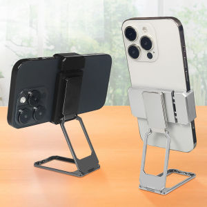 Paste-Free Zinc Alloy Metal Cellphone Holder Magnetic Metal Folding Desktop Mobile Phone Holder Adjustable Stand