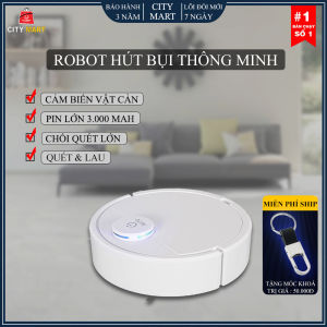 Robot hút bụi lau nhà thông minh cảm biến vật cản kiêm lau và hút trong phạm vi hoạt động thời lượng Pin lâu. Bảo hành 2 năm
