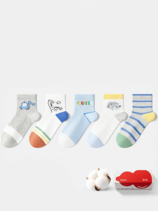 BEIBI | Breathable Anti-odor Antibacterial Sweat Absorbing Summer Boys Cotton Socks
