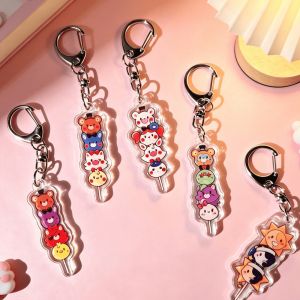 Bandai | for Popular Game FNAF Chica Foxy Freddy Fazbear Bonnie Acrylic Keychain Q Version Decoration Pendant Festival Gift Ornament