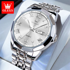 Đồng Hồ Đeo Tay Bằng Thạch Anh Thông Thường Dành Cho Nam OLEVS Đồng Hồ Đeo Tay Bằng Thép Không Gỉ Chống Thấm Nước Có Tay Phát Sáng Hiển Thị Số La Mã Thời Trang & Xu Hướng Sang Trọng