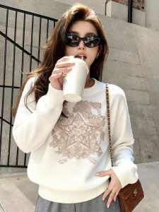 Fashionable Soft Sweater Womens Casual Style Korean Miniature Autumn Knitted Top Anti-Aging Regular Sleeve Long round Neck