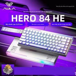 AULA | Bàn Phím Cơ Chơi Game Có Dây AULA HERO84HE RGB 84 Phím 8K RT Hot Swap Switch Từ Tính Bố Cục UK Cảm Biến Hall