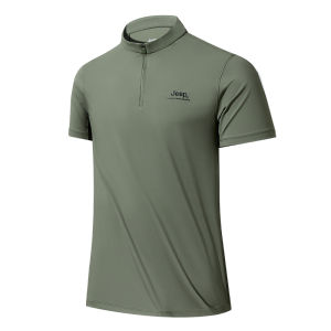 Jeep | Jeep Mens Quick Dry Outdoor Cycling T-Shirt Breathable Casual Short Sleeve Spring Summer Sportswear UV Protection Top