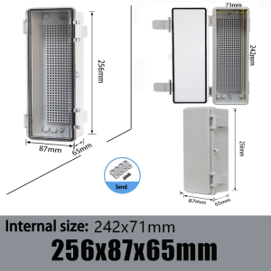 IP66 Waterproof Power Electrical Junction Box Outdoor Plastic Distribution Box with Gray/Transparent PC Enclosure