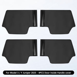 Car Door Inner Handle Protector Cover For Tesla Model 3 / Y Juniper 2025 Leather Door Grab Handle Cover Anti-Scratch Accessories