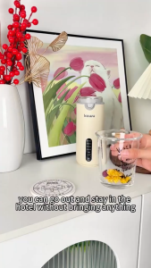 Kawu Portable Electric Travel Kettle 400ml Water Heater Bottle  with Keep-Warm Function Mini Travel Smart 304 Heating Cup 300W