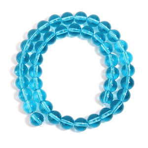 1strand/lot Lake Blue Round Glass Beads Crystal Beads Loose Spacer Beads For Jewelry Making DIY Necklace Bracelet Accessories