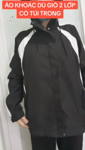 Áo Khoác Dù Túi Trong Dài Tay Khoá Kéo 2 Bên Túi - Du Lịch Thể Thao - Áo Gió Nam Nữ 2 Lớp Chống Nắng Top Jacket Đen