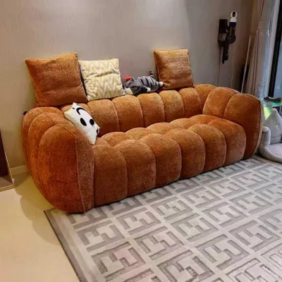 Modern Casual Green Faux Fur Fabric Sofa 2026 New Style Living Room Fashionable All-Match Lazy Sofa Chair Home Furniture
