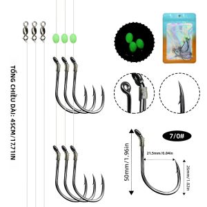 Bộ 3 Dụng Cụ Câu Cá ZYZHE Với Lưỡi Câu Bạch Tuộc Đôi Màu Đen 5/0 #   6/0 #   7/0 #   Dụng Cụ Câu Cá Bằng Thép Carbon Dùng Mồi Sống Cho Câu Cá Trên Thuyền Biển