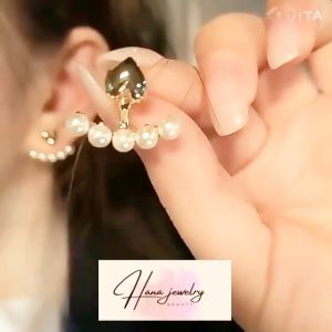 Bông Tai Hình Trái Tim Chuỗi Hạt Châu Trẻ Trung Thời Trang Hàn Quốc BT.07