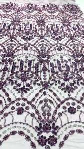OLEVO | Luxury African Fabrics 5 Yards French Tulle Lace Fabric High Quality Beaded Nigerian Sequins For Wedding Dress AT2727