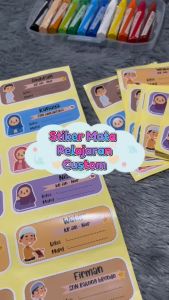Stiker Buku Pelajaran Custom | Stiker Mapel Custom | Stiker Mata Pelajaran isi 35pcs