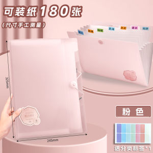 Deli Accordion File Large Capacity Exam Paper Storage Bag Portable Handheld Jelly Flash Pearl Accordion Clip Document Folder