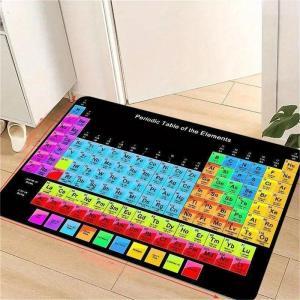 Science Theme Pattern Carpet Mat Rug Home Decoration Teacher Element Periodic Table Design Educational Non Slip Durable