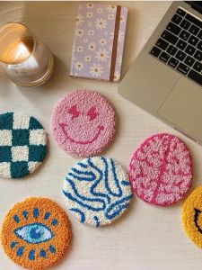 Handmade DIY Embroidery Kit Creative Gift Friend Magnetic Coaster Material Pack Punch Needle Home Fabric Sewing Supplies