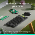 Logitech POP ICON COMBO, Bluetooth keyboard and mouse combo, comfortable typing, programmable keys and buttons, quiet clicks, Easy-Switch up to 3 Devices. 