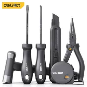 deli | Kìm Mũi Dài Đa Năng Deli 6 Inch Tay Cầm Đen Thép Carbon Dùng Để Cắt Kẹp Bóc Vỏ Dụng Cụ Cầm Tay Cho Thợ Điện Sử Dụng Được Cho Cả Hai Tay