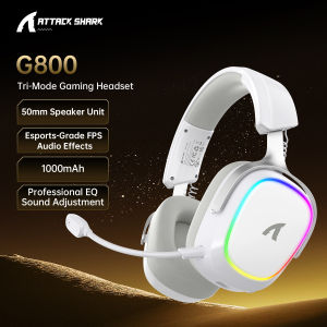 ATTACK SHARK | ATTACK SHARK G800 Wireless Gaming Headset 7.1 RGB 50mm Driver 2.4G/Bluetooth/Wired 20ms Low Latency Detachable Mic Headphone