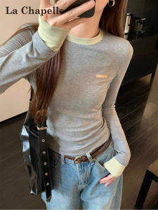 La Chapelle | Fashionable Color-Block Long Sleeve T-Shirt for Women