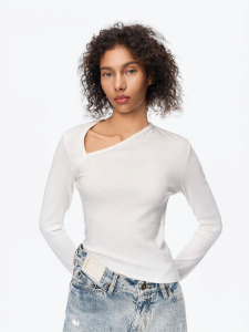 ANN ANDELMAN | Irregular Collar Slim Fit T-Shirt