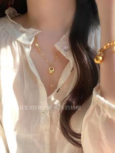 New Year Lucky Lotus Seed Pod Necklace Pendant Sand Gold Chinese Style Sleep Late Dandelion Fashion Jewelry Womens Fashion Accessory