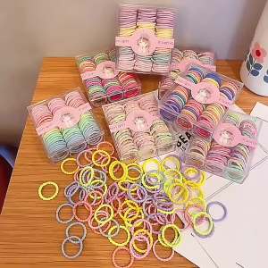 90pcs/set Korean Style Candy Color Hair Rope for Kids High Stretch Hair Tie Fashion Girl Scrunchies