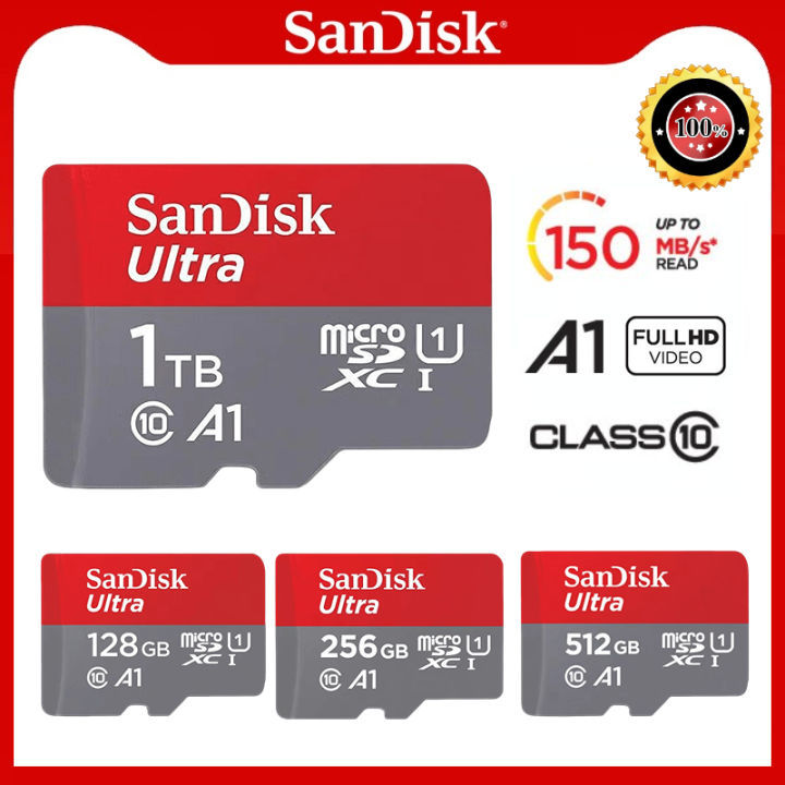 SanDisk 128GB 256GB 512GB 1TB Ultra Micro SDXC A1 Series UHS-I Class 10 ...