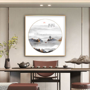 Modern Simplicity Decorative Painting Foreign Square Inner round New Chinese Restaurant Decoration Wall Art Folk Custom Hanging Picture