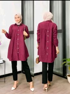 Yumna Mode Tunik Wanita Oversize Cotton Linen