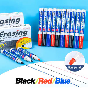 1pcs/3pcs Whiteboard Marker Sign Pen Water-based Erasable Erasing White Board Marker Red/Blue/Black