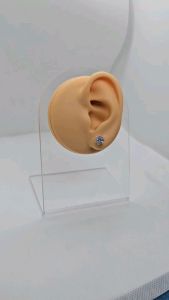 6mm crown stud stone earrings silver 92.5 Italy silver jewelry (TUNAY NA SILVER)