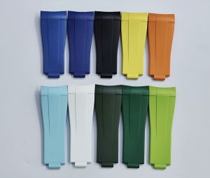 สายนาฬิกายางฟลูออร์สำหรับซ่อมแซม Rolex GMT นาฬิกาเรือใบ Sea-Dweller สายนาฬิกายางฟลูออร์แบบหนาปานกลาง