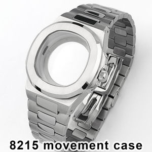 42mm Mechanical Watch Case Fit 8215 8205 Movement Sapphire Lens Silver Black Rose Gold Watch Box Parts and Accessories