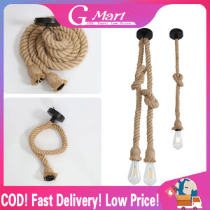 ⭐【LazTop Seller】 Hemp Rope Pendant Lights Vintage Retro Loft Industrial Hanging Lamp for Living Room Kitchen Home Light Fixtures Decor Luminaire CYB-Rope-Lamp-Base