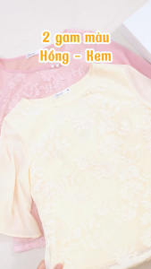 Áo kiểu thiết kế nữ tính mềm mại với chất liệu Tơ thêu hoa phối với Chiffon mềm mại mỏng nhẹ AN4Y0902 Thương hiệu Thiều Hoa